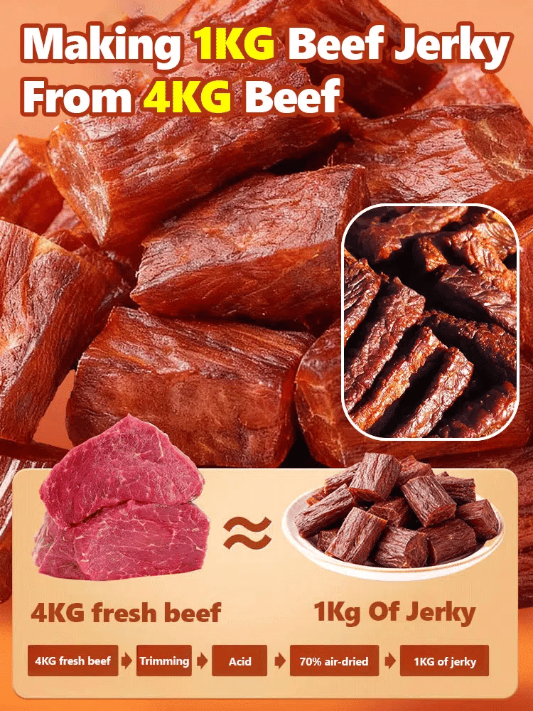 Add high-protein pure beef jerky.