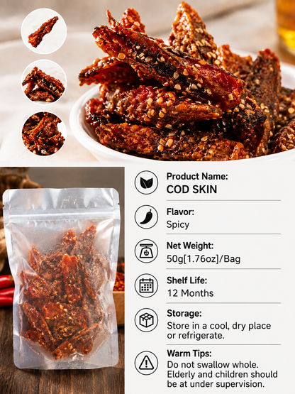 🌶️Premium Crispy Spicy Cod Skin Snack | Crunchy Seafood Chips-Lily