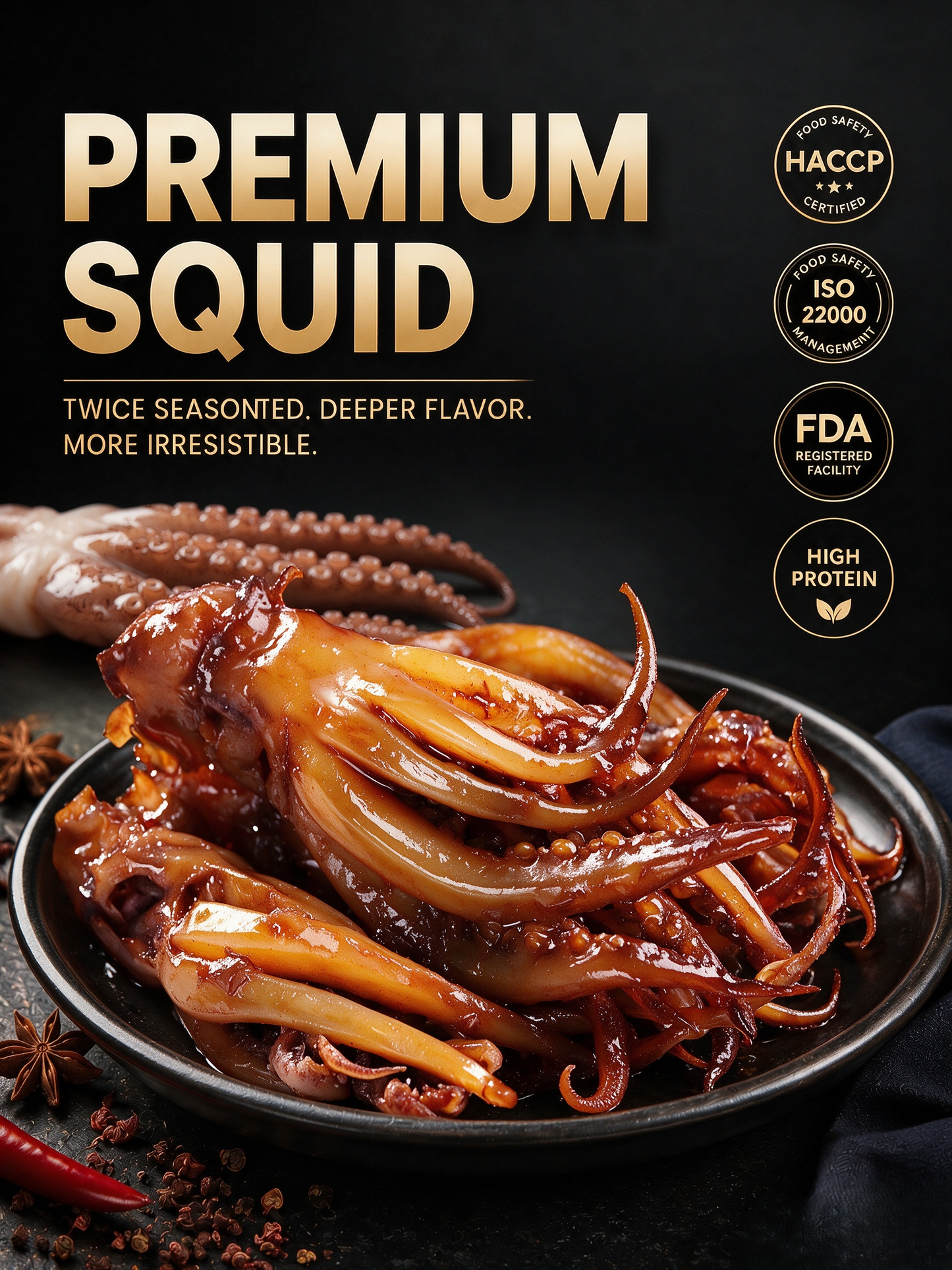 🦑BBQ Roasted Whole Squid Snack – Ready to Eat, Individually Wrapped-Lily