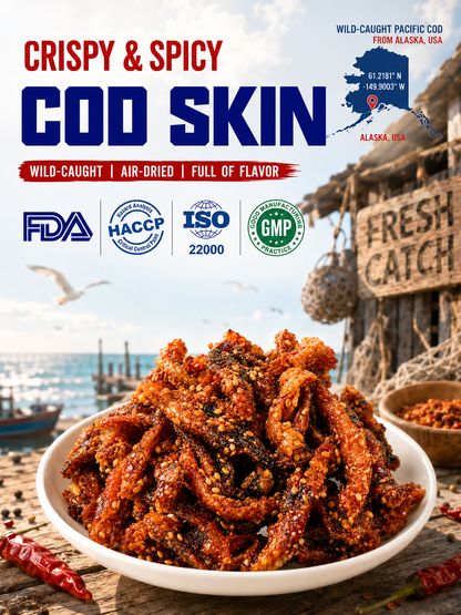 🌶️Premium Crispy Spicy Cod Skin Snack | Crunchy Seafood Chips-Lily